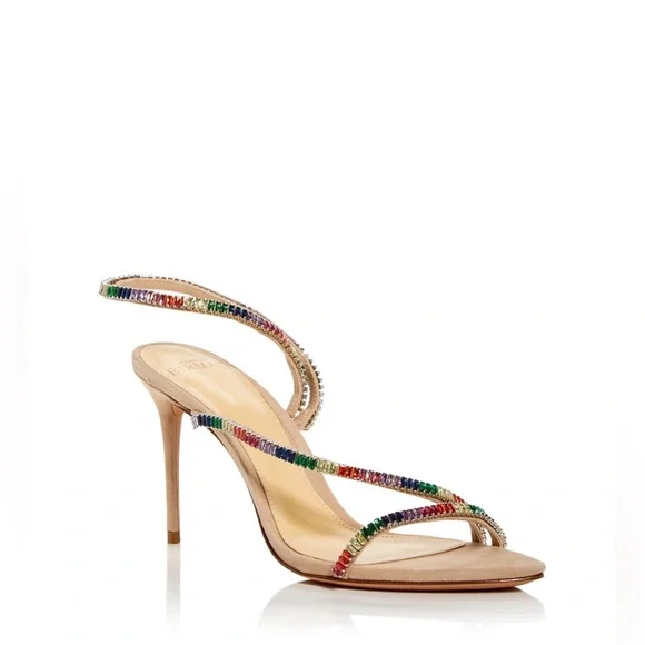 Alexandre Birman Polly suede sandals with multi-colored crystal embellishments - Picture 4 of 13